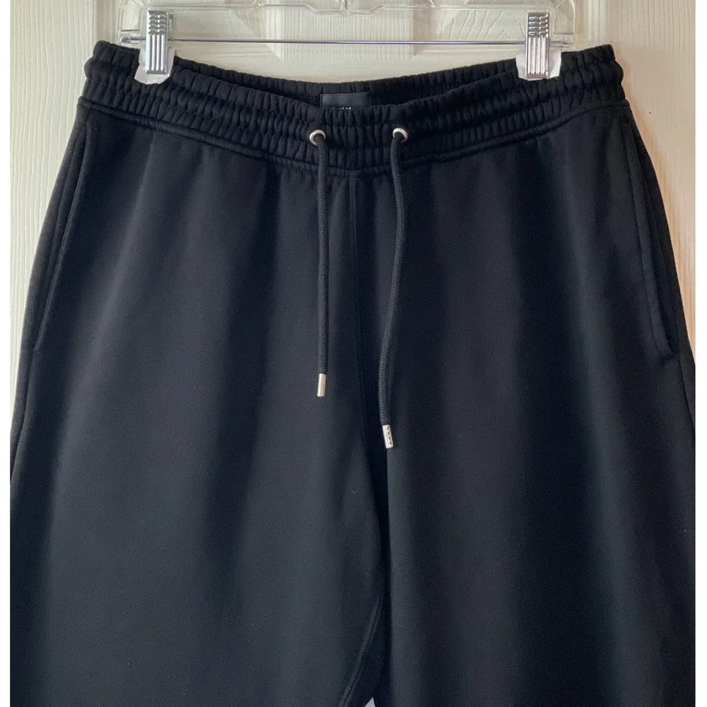 H&M Jogger‎ Sweatpants Mens Medium Black Excellent Relaxed Fit Fleece Drawstring